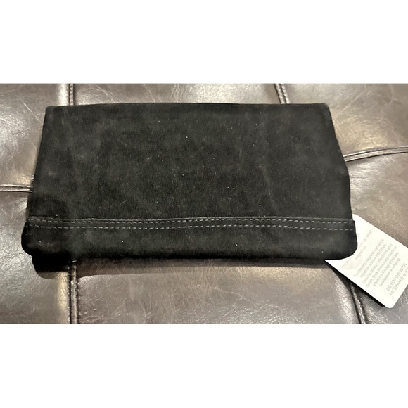 L.L. Bean Heritage‎ Totes Fold Over Nubuck Clutch Pouch Suede Leather Black - Picture 8 of 15